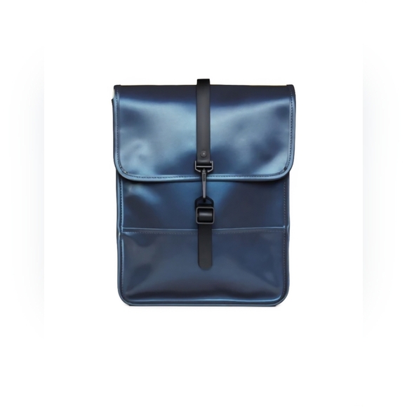 NWT Rains Backpack Sonic Blue Micro W3 Metallic 13010 Waterproof One Sz main image 5